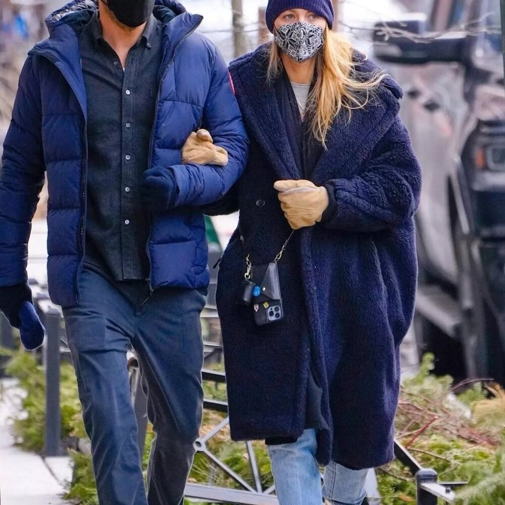 NEW Madewell Dark Nightfall Blue (Re)sourced Sherpa Pockets Teddy Coat